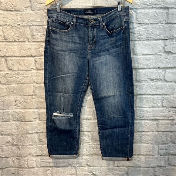 Lucky Brand Jeans Women's 12/31" Mollie Crop Distressed Blue Jeans - Picture 2 of 13